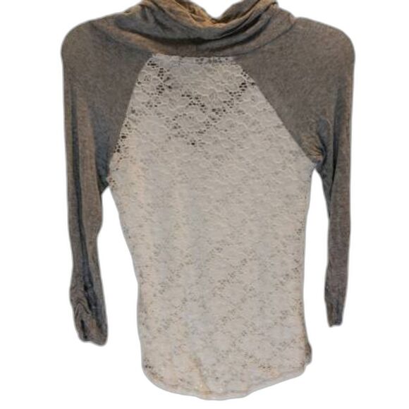 Maurices white gray cowled neck womens size XS fall sexy preppy long sleeve - Picture 2 of 4